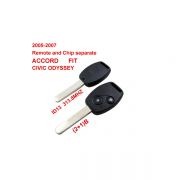 2005-2007 Remote Key For Honda 2+1 Button And Chip Separate ID:13 ( 313.8 MHZ ) fit ACCORD FIT CIVIC ODYSSEY