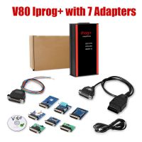 V80 Iprog+ Pro with 7 Adapters Support IMMO + Mileage Correction + Airbag Reset