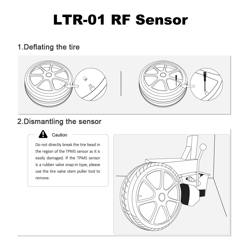 4pcs LAUNCH LTR-01 RF Sensor 315MHz & 433MHz TPMS Sensor Tool Metal & Rubber Free Shipping