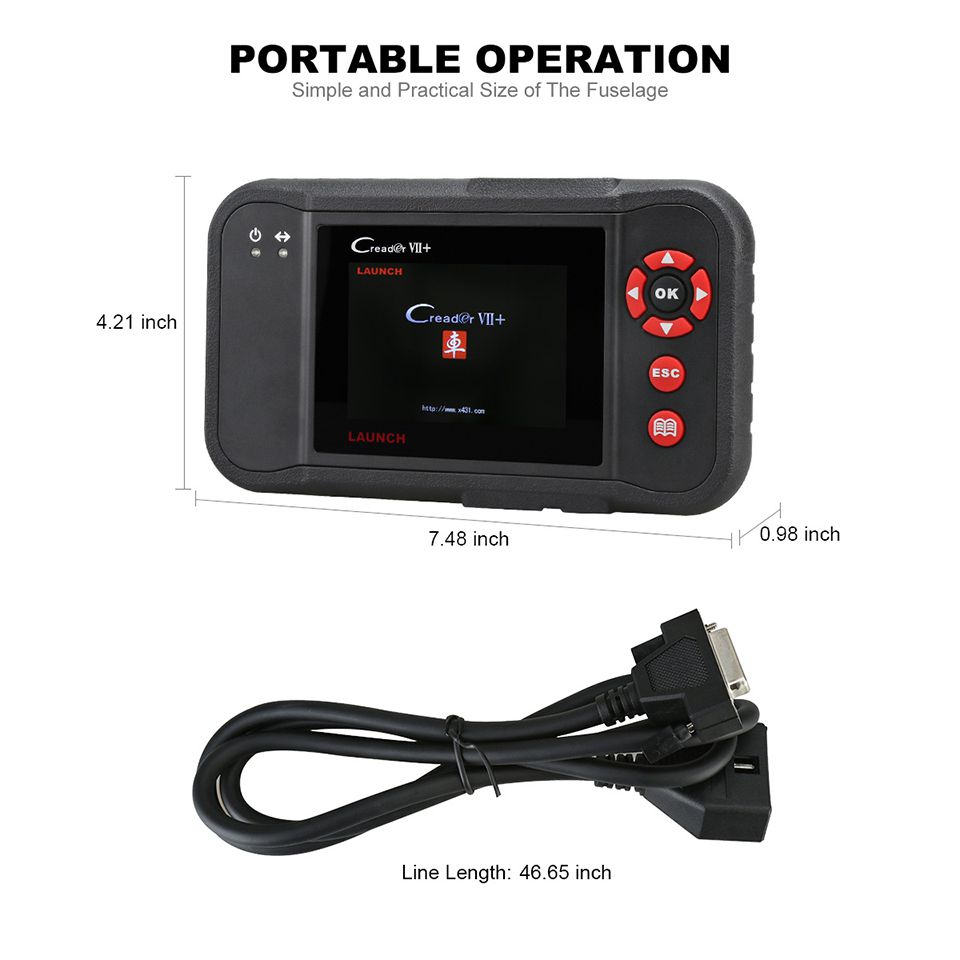 Launch X431 Creader VII+ (CRP123) Multi-Language Diagnostic Instrument