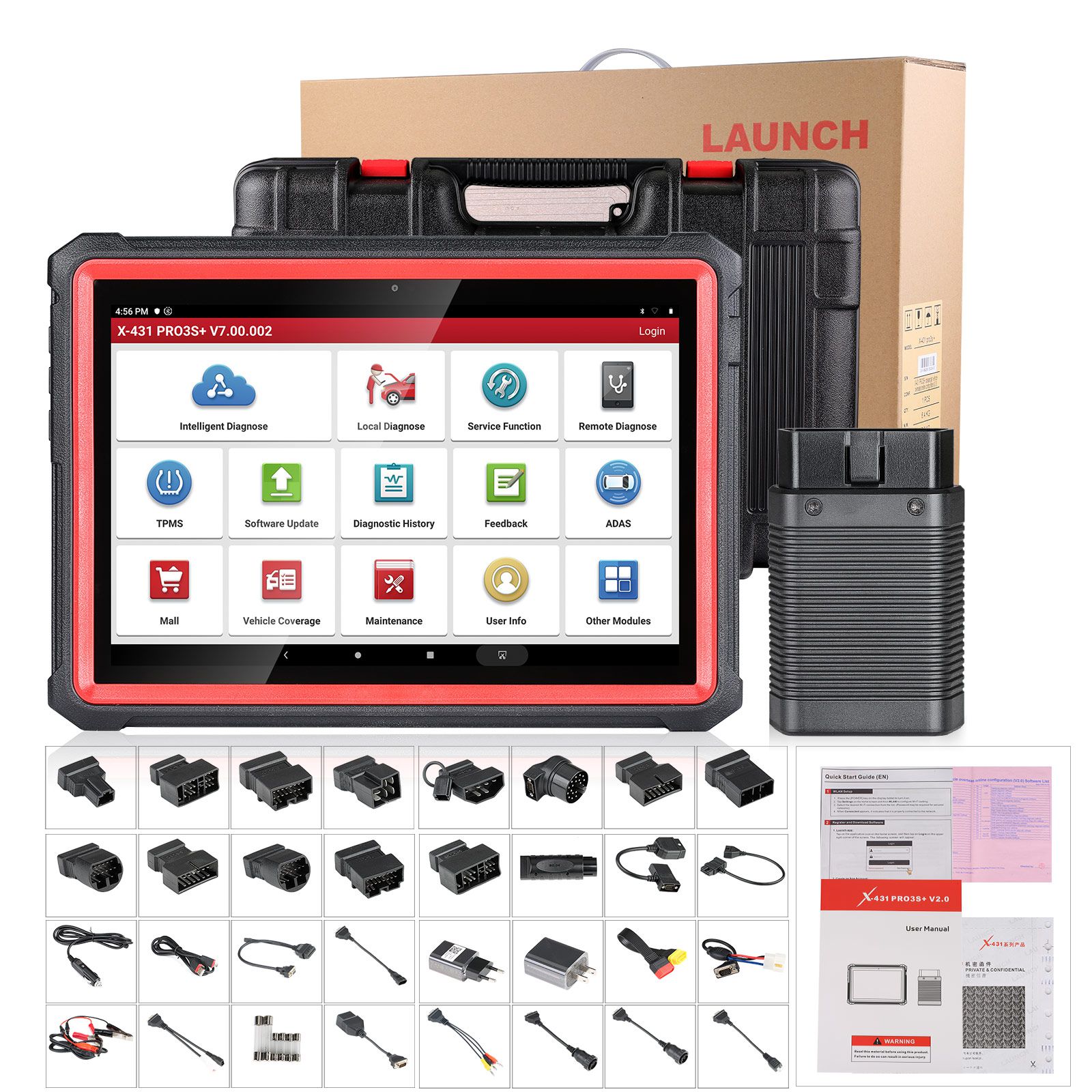 2022 Newest LAUNCH X431 PRO3S+ Bi-Directional Scan Tool with 31+ Reset Service / ECU Coding / AutoAuth FCA SGW