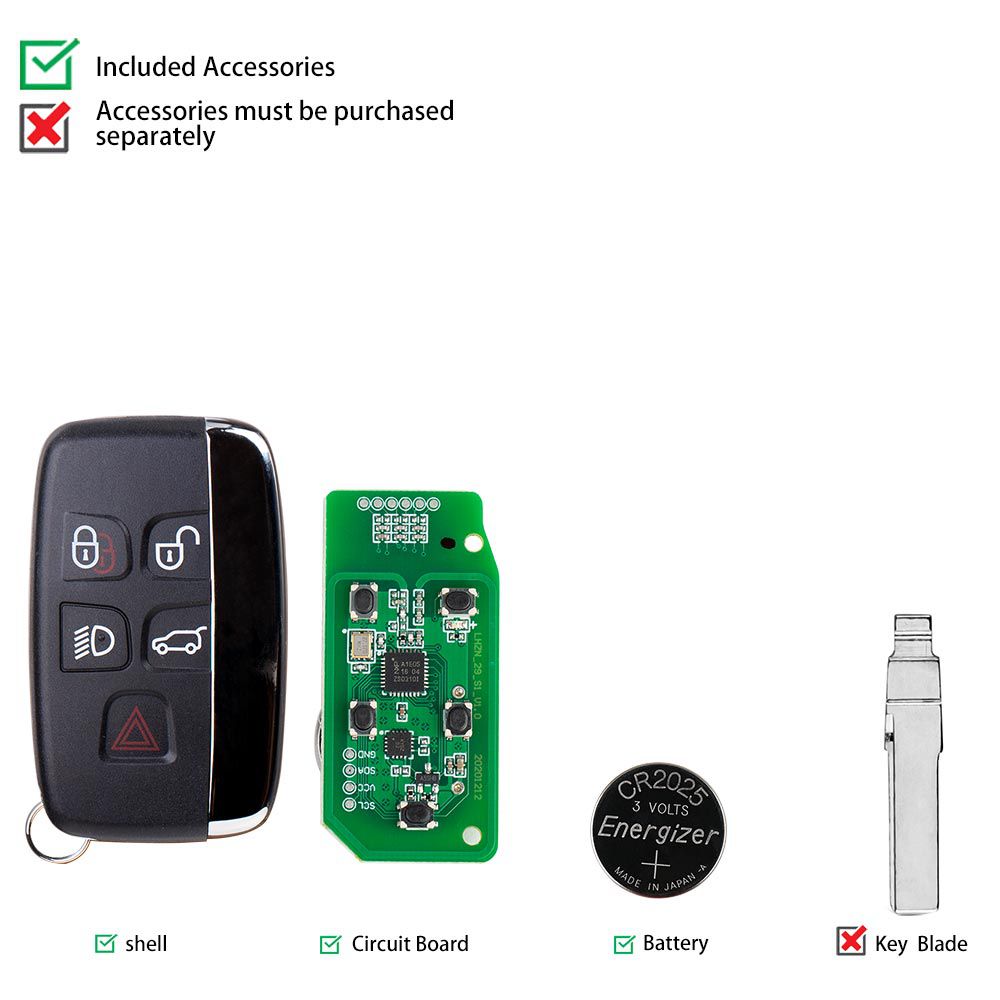 Lonsdor Specific Smart Key for 2015-2018 Land Rover Jaguar 5 Buttons 315MHz/433MHz