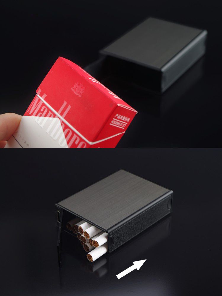 V707 Metal Cigarettes Case with USB Rechargeable Electronic Lighter