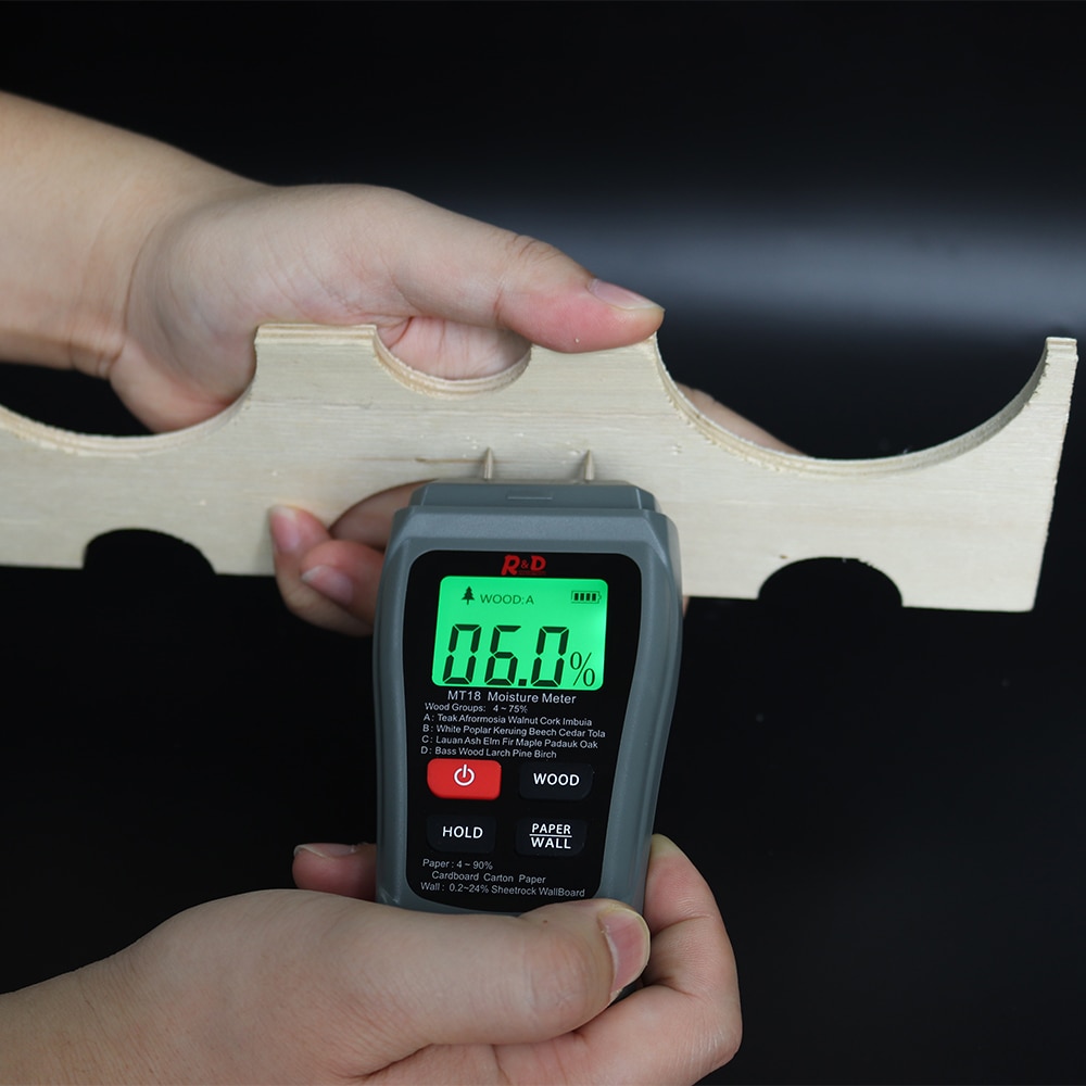 NEW MT-18 Grey 0-99.9% Two Pins Digital Wood Moisture Meter Paper Humidity Tester Wall Hygrometer Timber Damp Detector