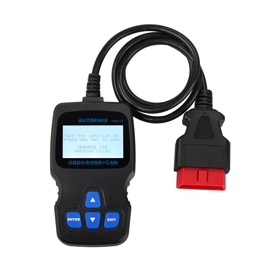 New Arrival OM123 OBD2 EOBD CAN Hand-held Engine Code Reader Multi Language (Black Color)