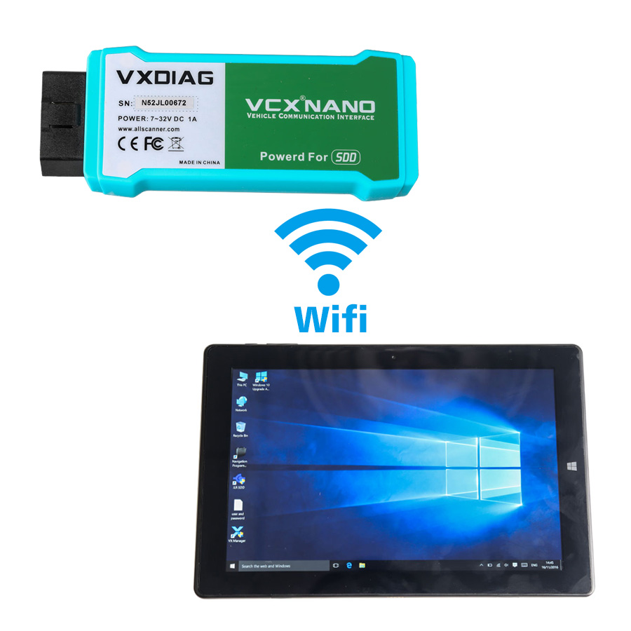 New Arrival VXDIAG VCX NANO SDD For LandRover/Jaguar WIFI Version Support All Protocols With Chuwi Hi10 Tablet