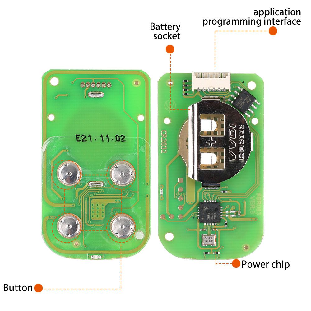 Xhorse XKXH01EN Universal Remote Key 4 Buttons for VVDI Key Tool English Version 5pcs/lot