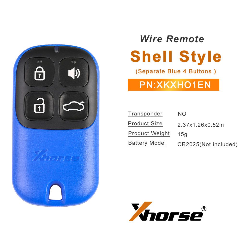 Xhorse XKXH01EN Universal Remote Key 4 Buttons for VVDI Key Tool English Version 5pcs/lot