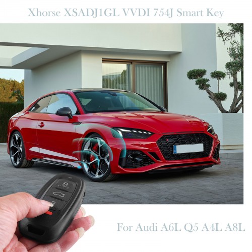 Xhorse XSADJ1GL VVDI 754J Smart Key for Audi 315/433/868MHZ A6L Q5 A4L A8L with Key Shelley