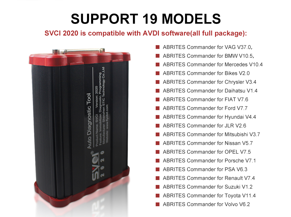 SVCI V2020 FVDI Full Version IMMO Diagnostic Programming Tool