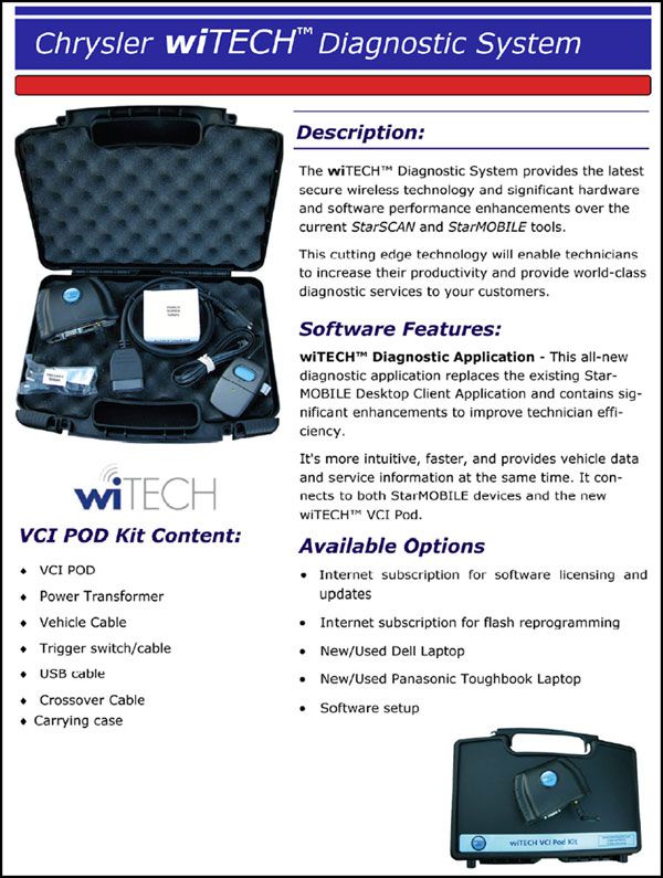 Original WITECH Diagnostic System for Chrysler