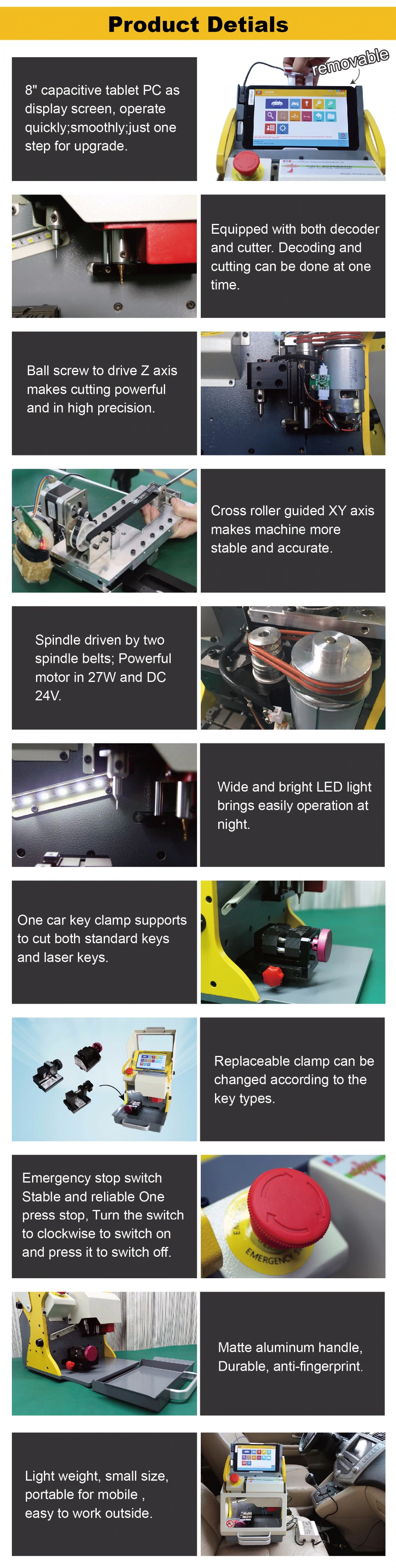  SEC-E9 Key Cutting Machine Product Details: