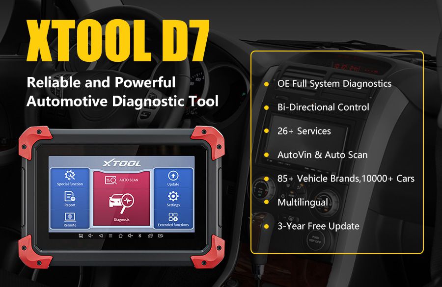 XTOOL D7 Automotive Diagnostic Tool Bi-Directional Scan Tool